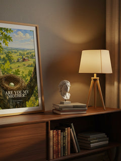 Are You My Mother? watercolour print on bookshelf – P. D. Eastman fan gift