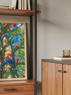 Go, Dog. Go! book watercolour illustration paper finish options – matte satin gloss