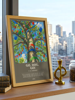 Go, Dog. Go! bookish print framed by window – literary home decor