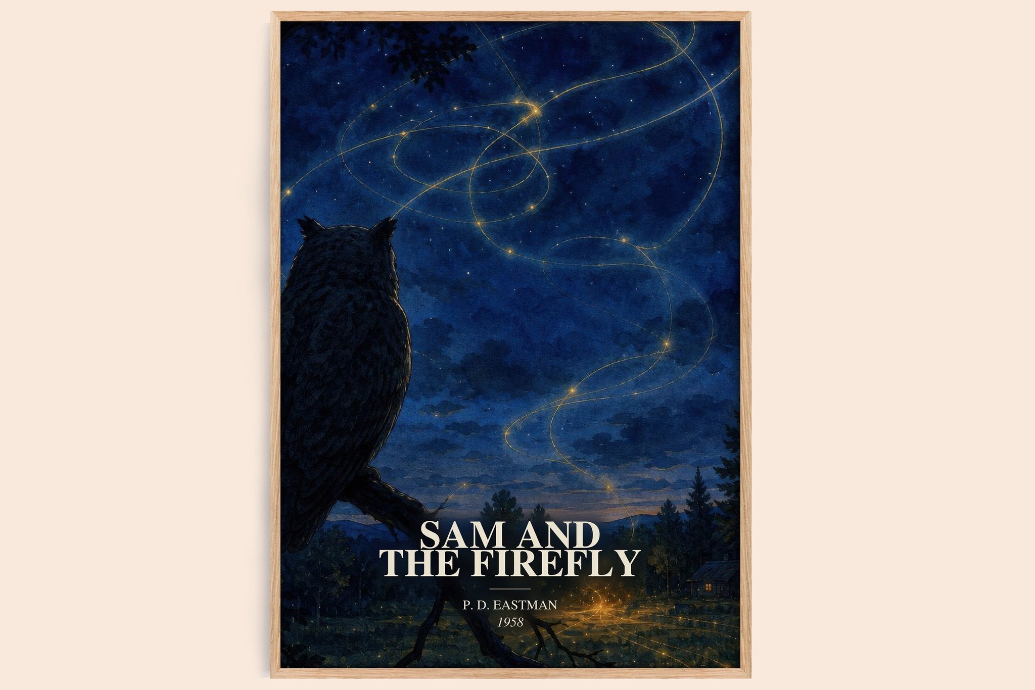 Sam and the Firefly Book Watercolour Illustration by P. D. Eastman