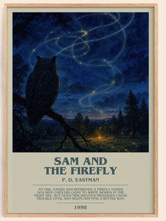 Sam and the Firefly bookish book poster by P. D. Eastman – framed literary art print