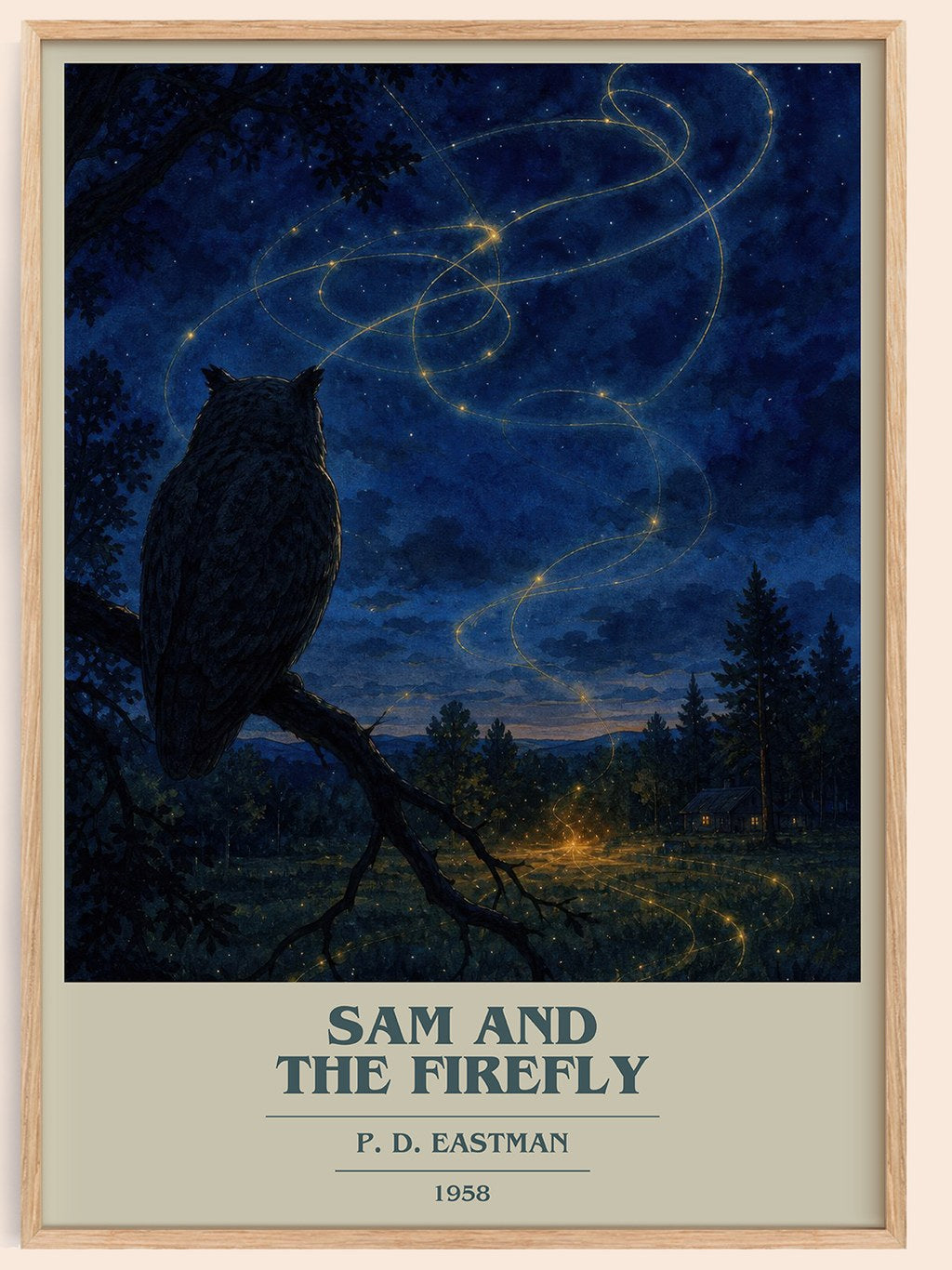 Sam and the Firefly book cover book poster by P. D. Eastman – framed literary art print