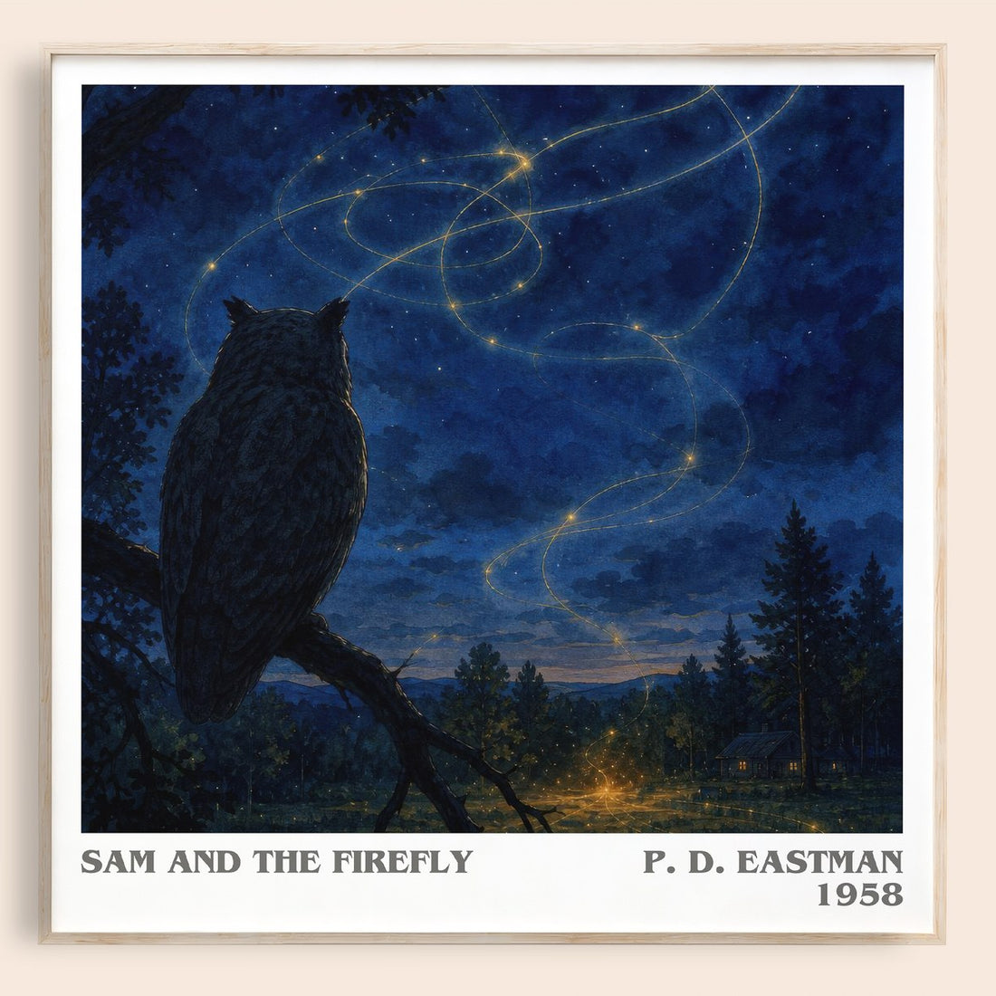 Sam and the Firefly literary book poster by P. D. Eastman – framed literary art print