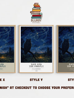 Sam and the Firefly book cover print in frame leaning in hallway – childrens wall art