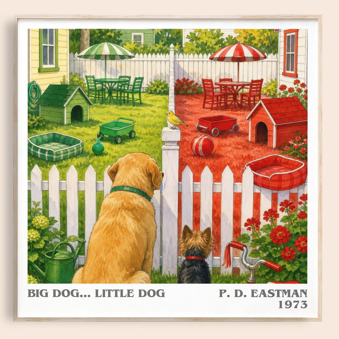Big Dog... Little Dog literary book poster by P. D. Eastman – framed literary art print