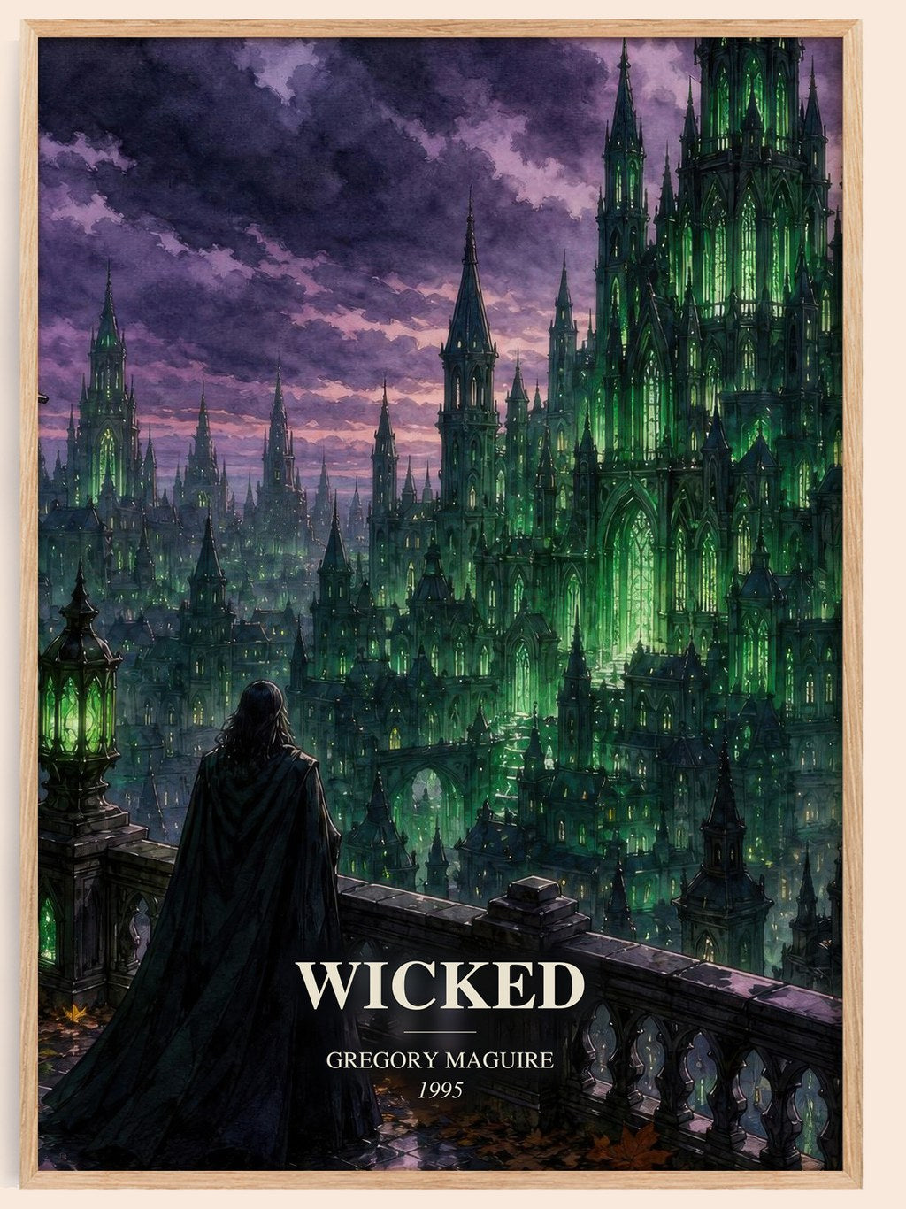 Wicked watercolour book poster by Gregory Maguire – framed literary art print