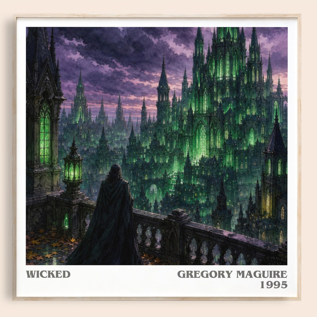 Wicked literary book poster by Gregory Maguire – framed literary art print
