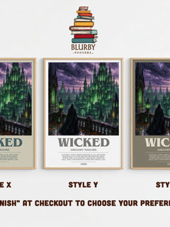 Wicked bookish print in frame leaning in hallway – fantasy wall art