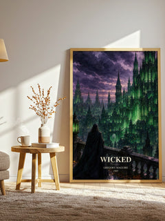 Wicked watercolour print in frame leaning in hallway – fantasy wall art