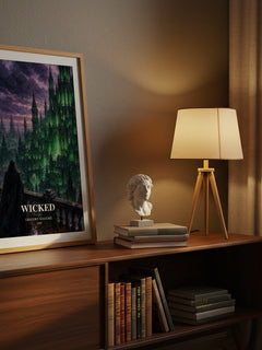 Wicked watercolour print on bookshelf – Gregory Maguire fan gift