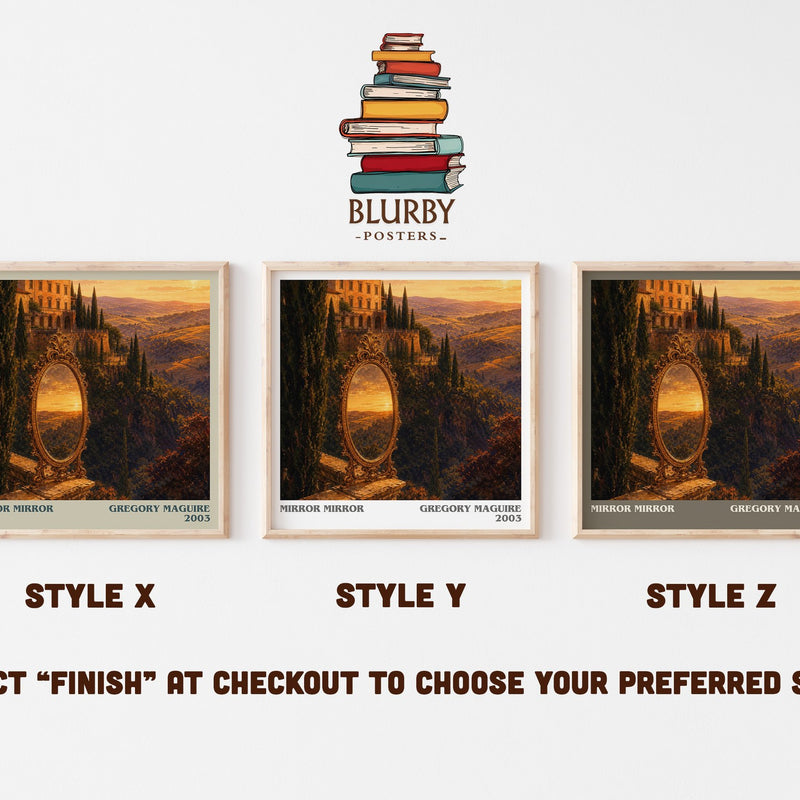 Mirror Mirror literary print in frame leaning in hallway – fantasy wall art