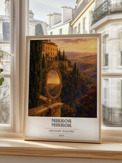 Mirror Mirror book cover poster colour and style options – Gregory Maguire book art