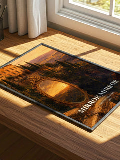 Mirror Mirror watercolour book poster framed on wall – fantasy wall art