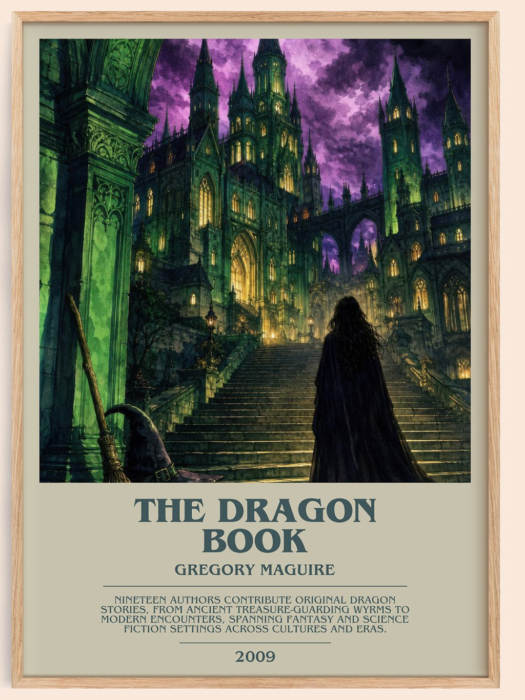 The Dragon Book bookish book poster by Gregory Maguire – framed literary art print