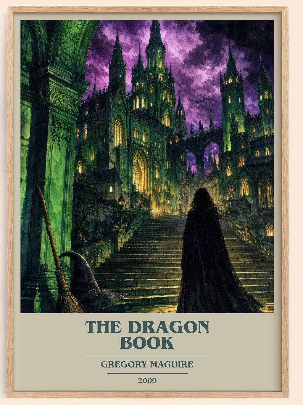 The Dragon Book book cover book poster by Gregory Maguire – framed literary art print