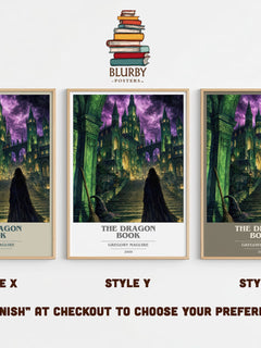The Dragon Book book cover print in frame leaning in hallway – fantasy wall art