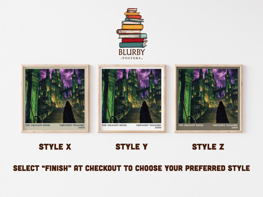 The Dragon Book literary print in frame leaning in hallway – fantasy wall art (mockup)