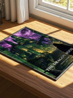 The Dragon Book watercolour book poster framed on wall – fantasy wall art