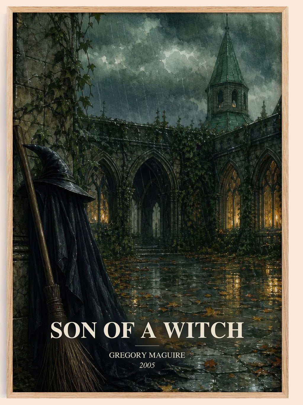 Son of a Witch watercolour book poster by Gregory Maguire – framed literary art print