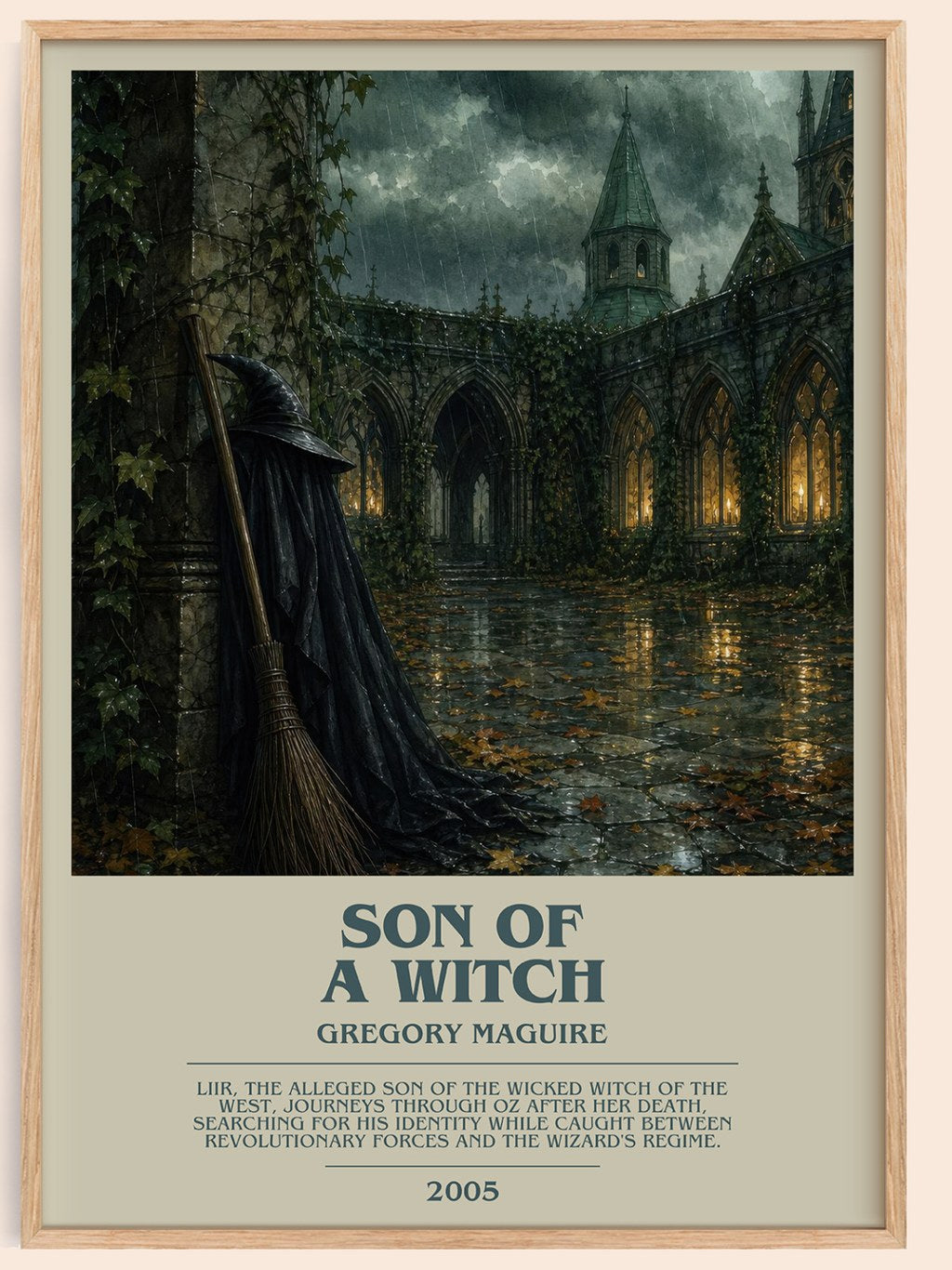 Son of a Witch bookish book poster by Gregory Maguire – framed literary art print