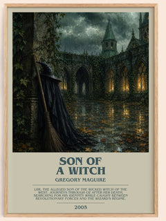 Son of a Witch bookish book poster by Gregory Maguire – framed literary art print