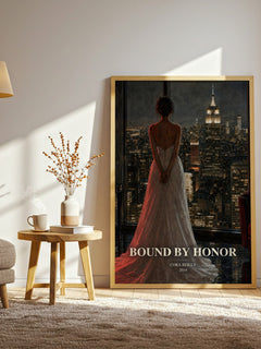Bound by Honor watercolour print in frame leaning in hallway – romance wall art