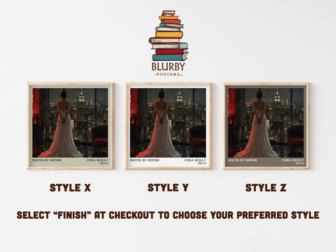 Bound by Honor literary print in frame leaning in hallway – romance wall art (mockup)
