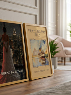 Bound by Honor watercolour print framed by window – literary home decor