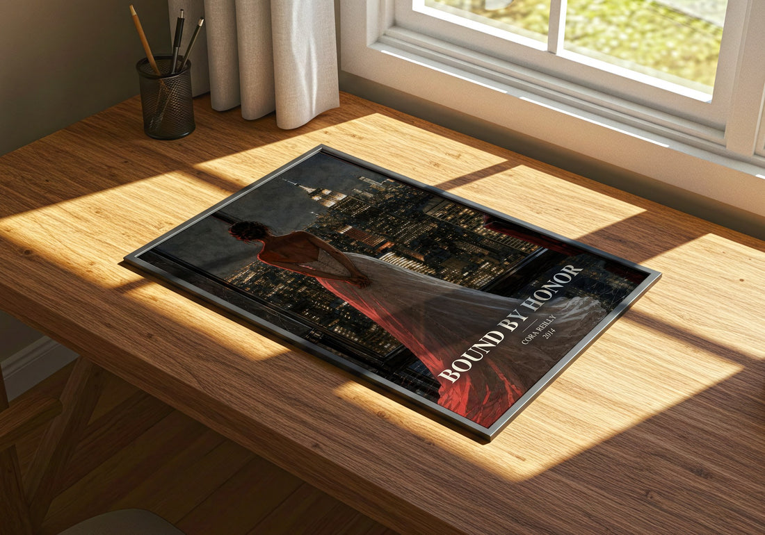Bound by Honor watercolour book poster framed on wall – romance wall art