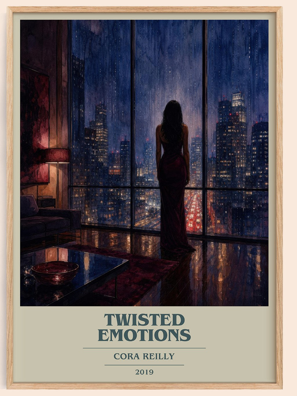 Twisted Emotions book cover book poster by Cora Reilly – framed literary art print