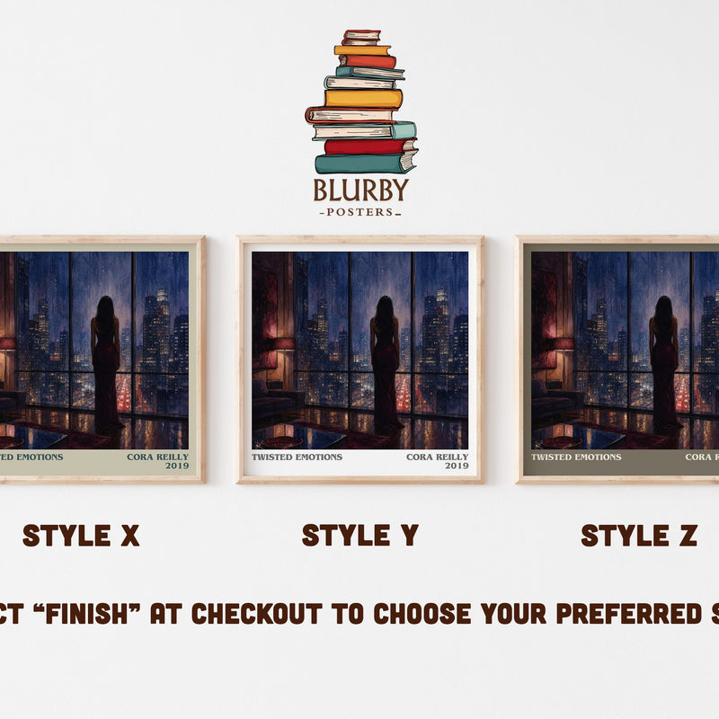 Twisted Emotions literary print in frame leaning in hallway – romance wall art