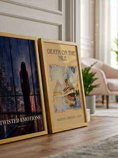 Twisted Emotions watercolour print framed by window – literary home decor