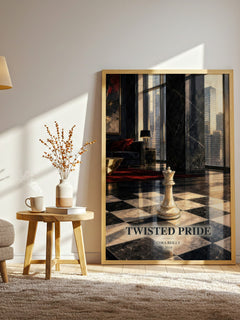 Twisted Pride watercolour print in frame leaning in hallway – romance wall art