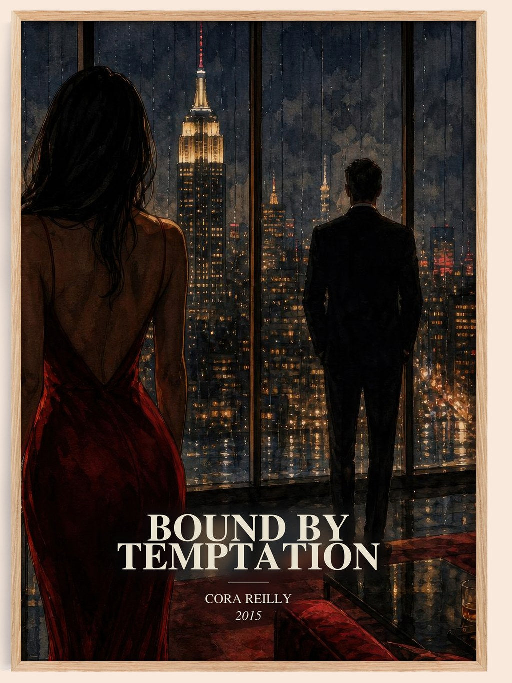 Bound by temptation watercolour book poster by Cora Reilly – framed literary art print