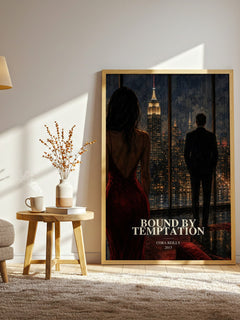 Bound by temptation watercolour print in frame leaning in hallway – romance wall art