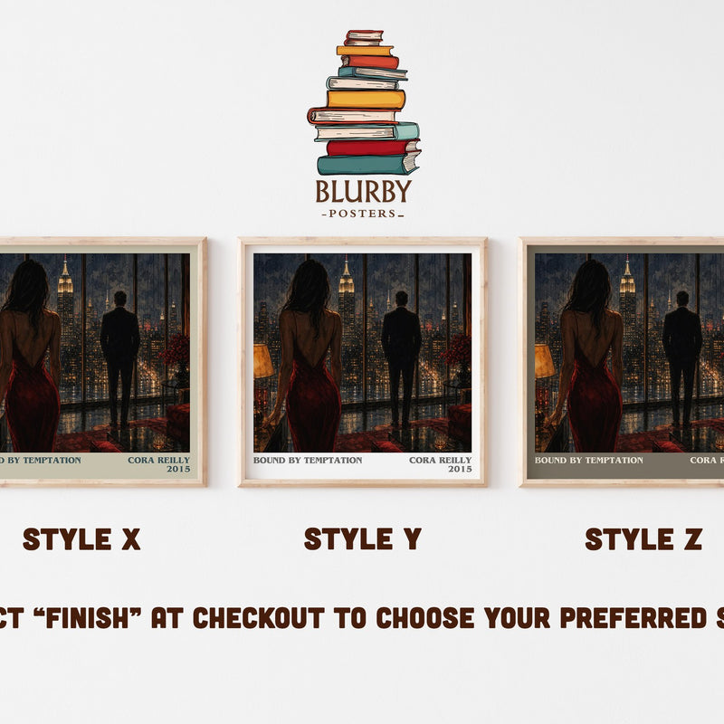 Bound by temptation literary print in frame leaning in hallway – romance wall art