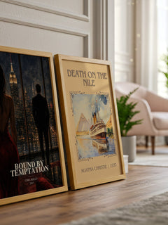 Bound by temptation watercolour print framed by window – literary home decor