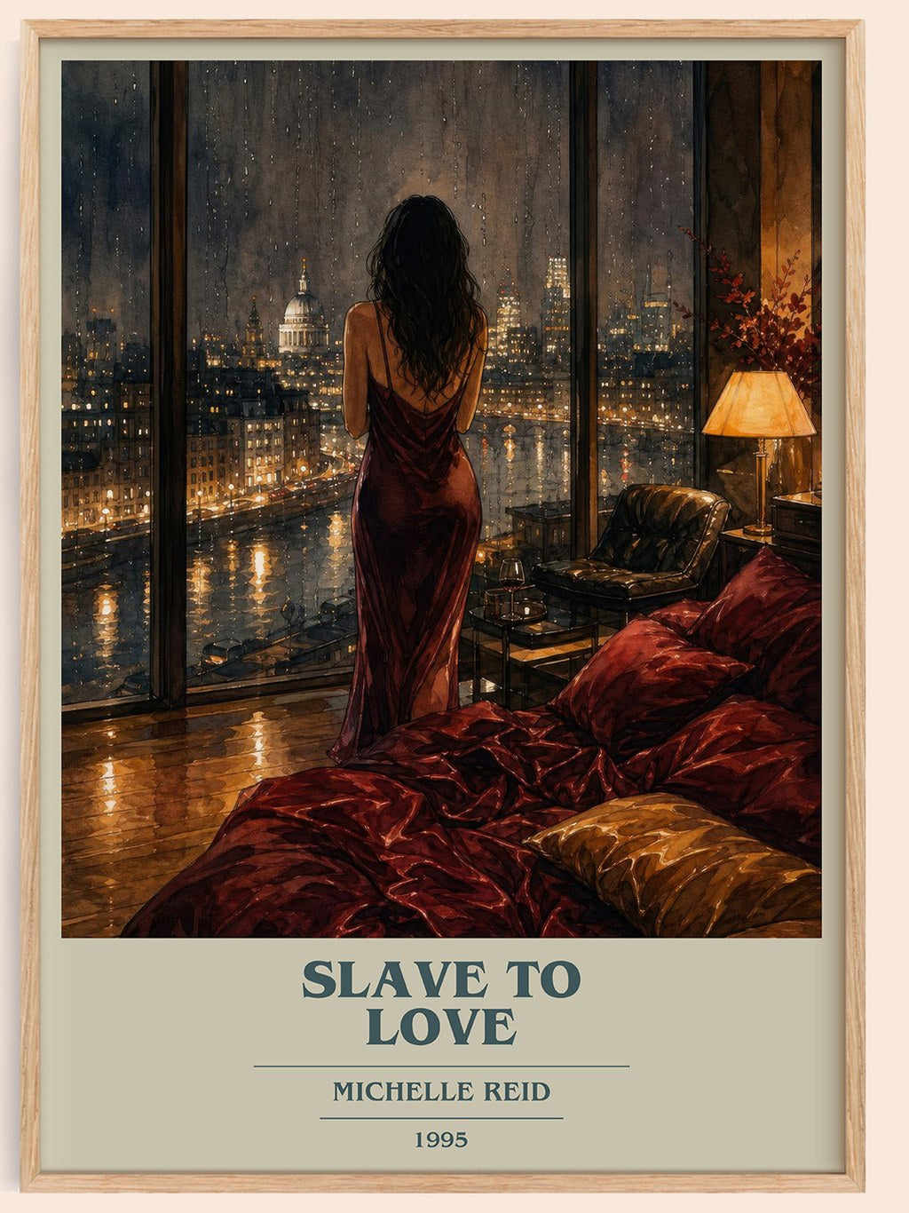 Slave to Love book cover book poster by Michelle Reid – framed literary art print