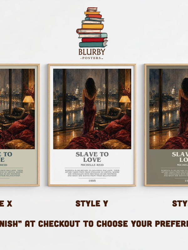 Slave to Love bookish print in frame leaning in hallway – romance wall art