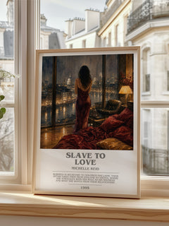 Slave to Love bookish poster colour and style options – Michelle Reid book art