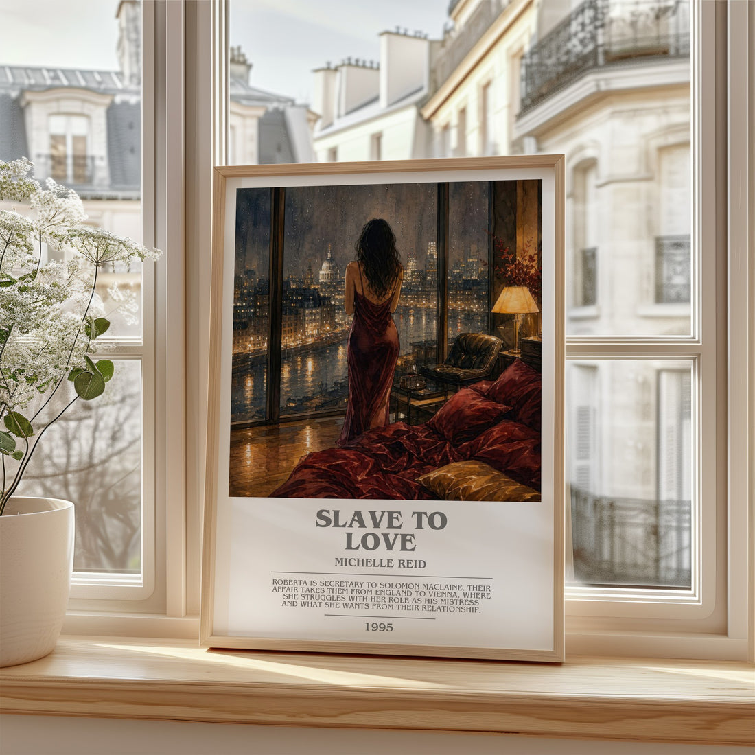 Slave to Love bookish poster colour and style options – Michelle Reid book art