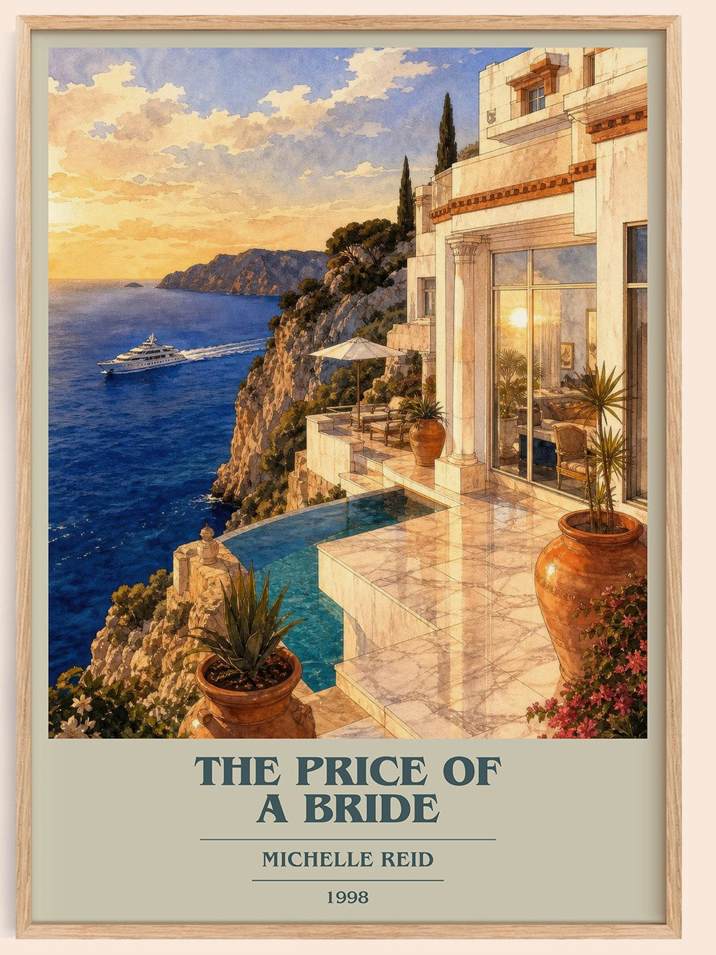 The Price of a Bride book cover book poster by Michelle Reid – framed literary art print