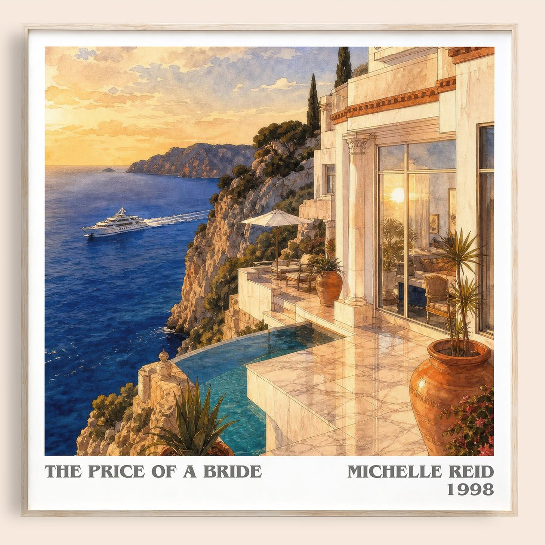 The Price of a Bride literary book poster by Michelle Reid – framed literary art print
