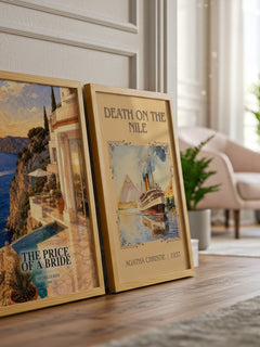 The Price of a Bride watercolour print framed by window – literary home decor