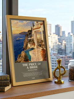 The Price of a Bride bookish print framed by window – literary home decor
