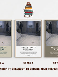 The Ultimate Betrayal bookish print in frame leaning in hallway – romance wall art