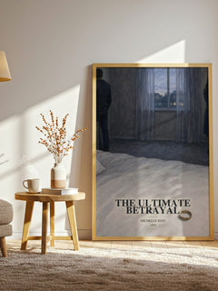 The Ultimate Betrayal watercolour print in frame leaning in hallway – romance wall art