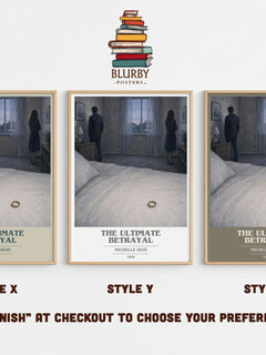 The Ultimate Betrayal book cover print in frame leaning in hallway – romance wall art