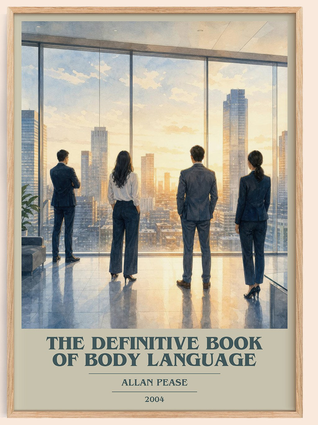 The Definitive Book of Body Language book cover book poster by Allan Pease – framed literary art print