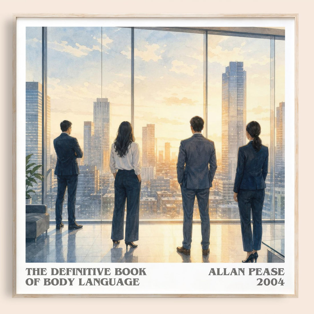 The Definitive Book of Body Language literary book poster by Allan Pease – framed literary art print